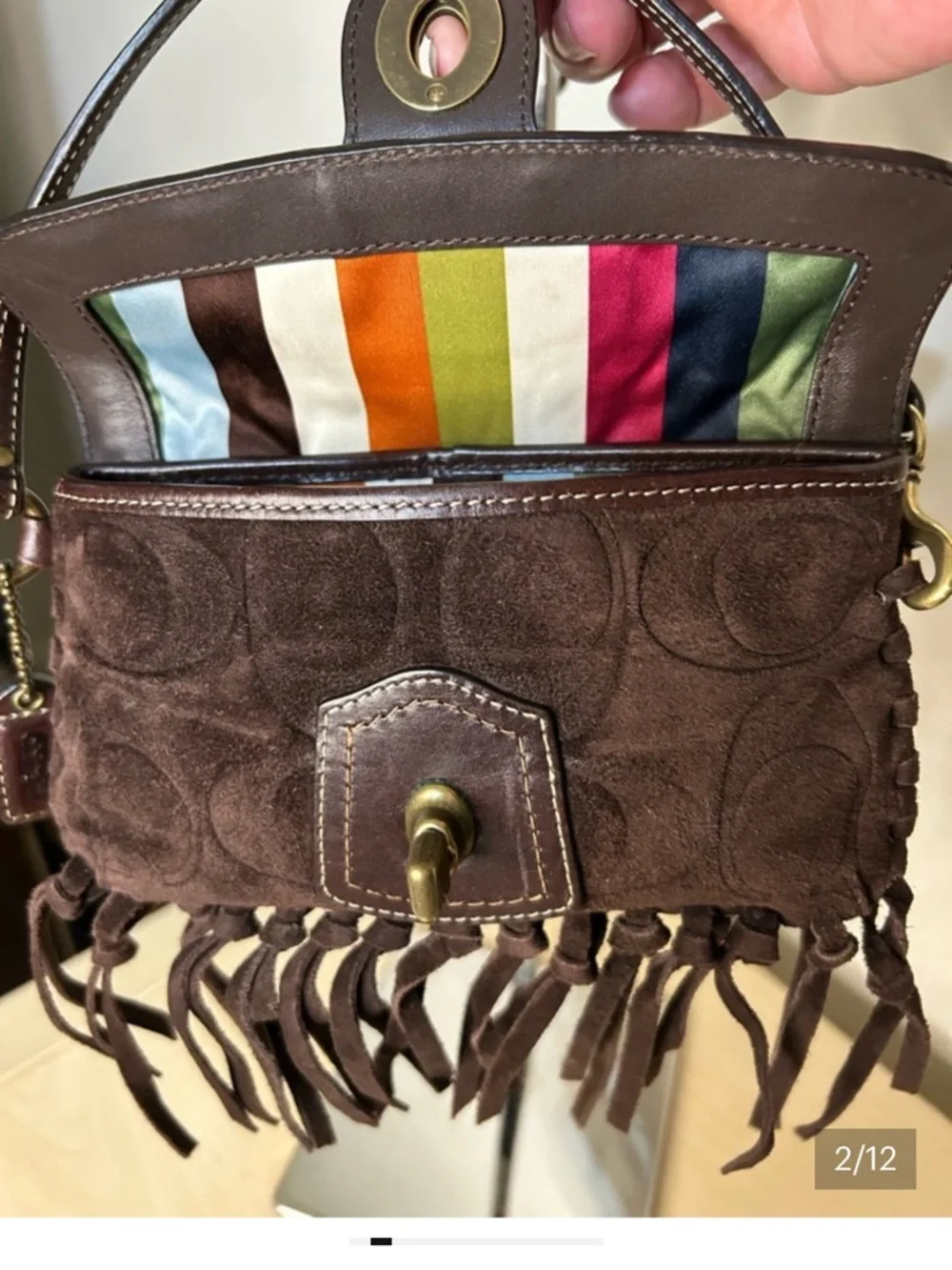 Coach Legacy Small Bag Brown Suede Boho - Picture 2 of 16